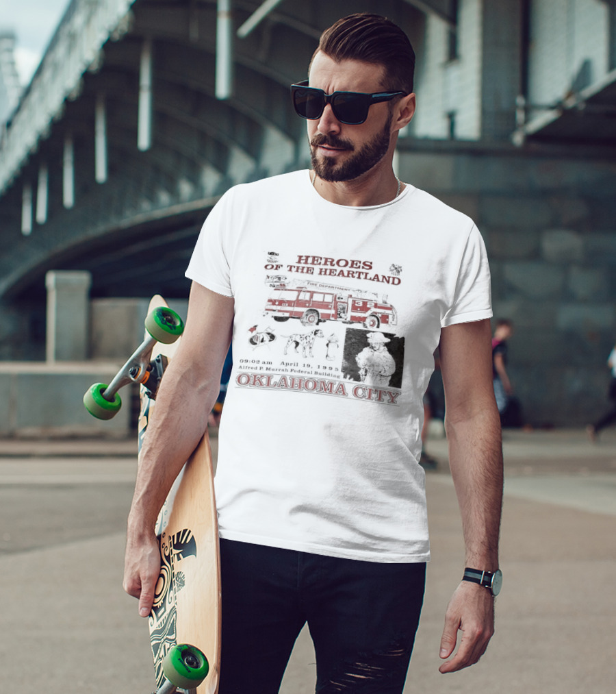 Heroes Of The Heartland Fire Truck Oklahoma City T-Shirt