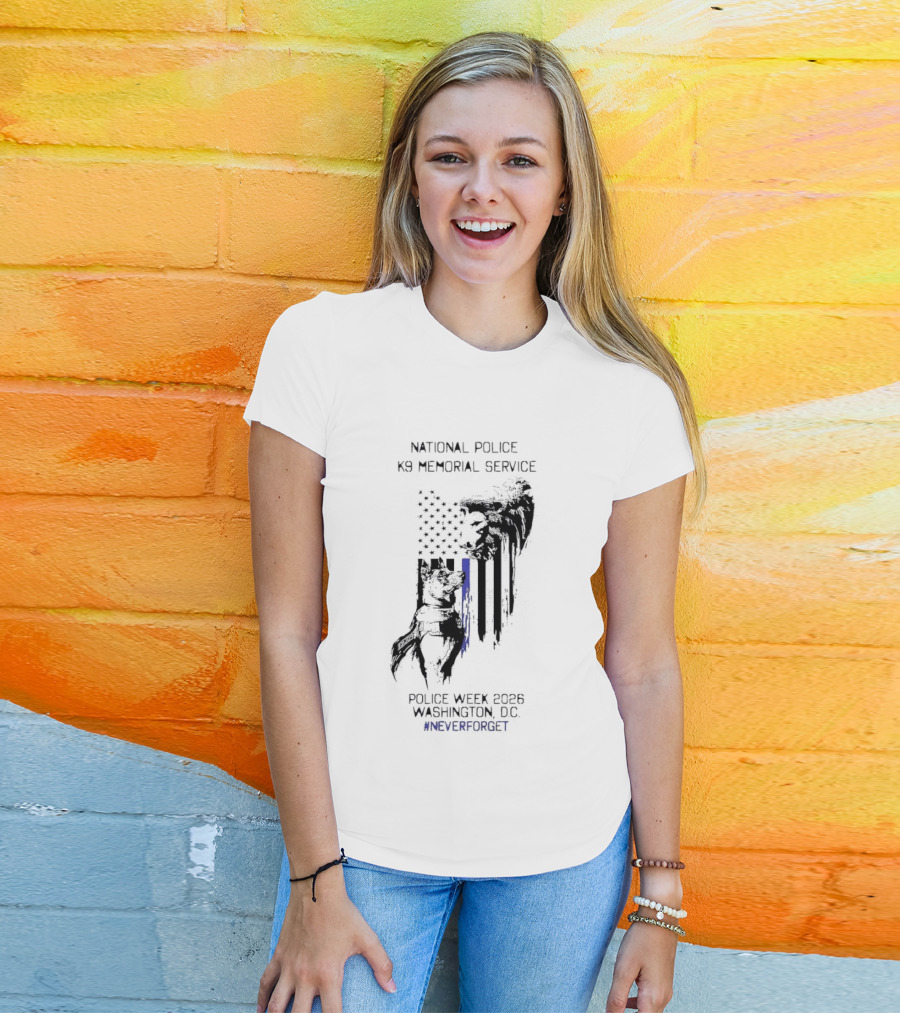 National Police Dog Memorial Service Police Week 2023 Washington DC #NeverForget T-Shirt