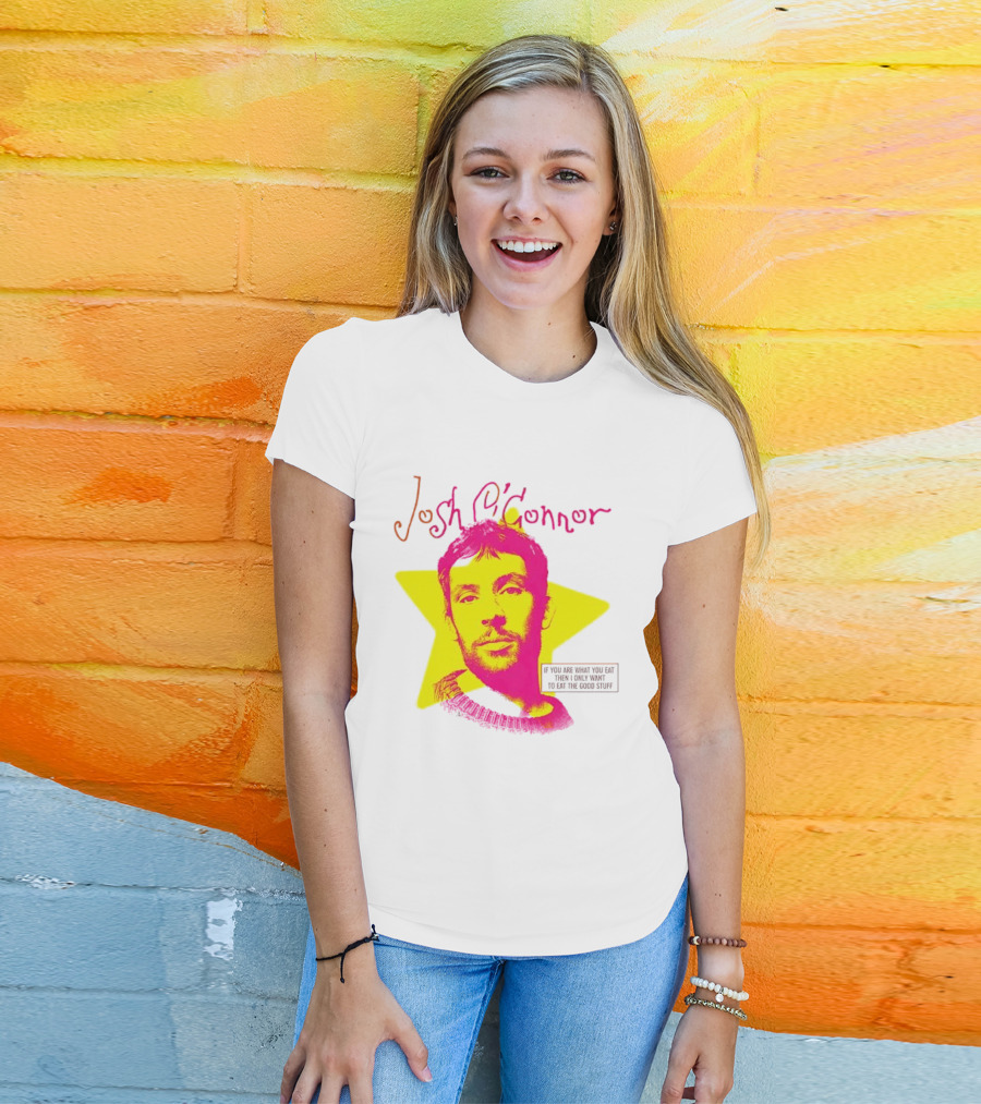 Josh O'Connor Bold Pink Yellow Star Style Eat Cooks Science T-Shirt