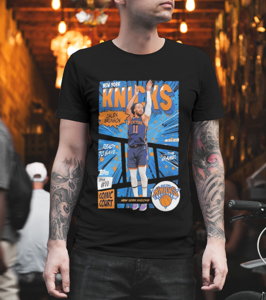 New York Knicks Jalen Brunson Comic Court Issue 11 Basketball 2026 T-Shirt