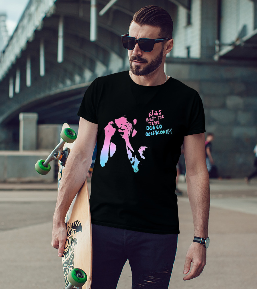 Kiss All The Time Disco Occasionally Red Blue T-Shirt