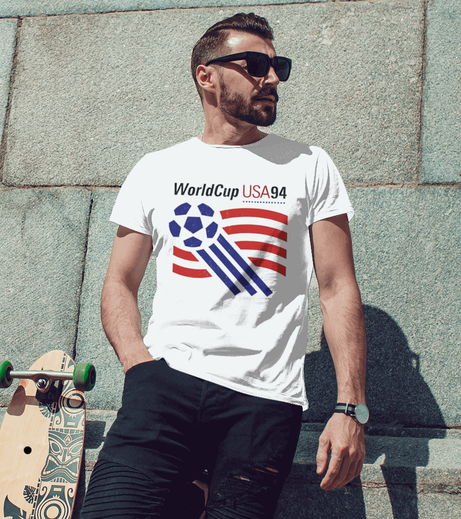 World Cup USA 94 Iconic Soccer Ball And Stripes T-Shirt