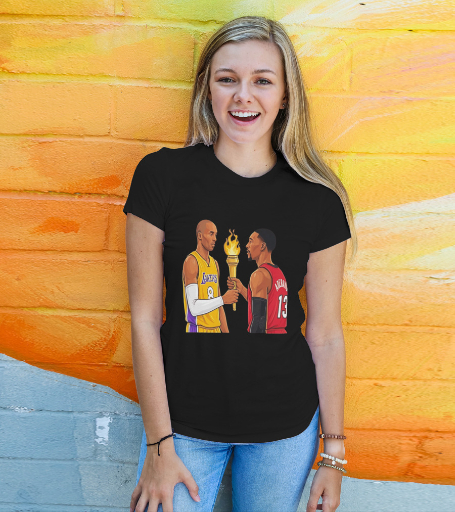 Kobe Lakers Number 8 Passing Torch To Adebayo Number 13 Basketball Moment T-Shirt