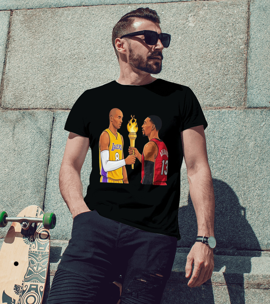 Kobe Lakers Number 8 Passing Torch To Adebayo Number 13 Basketball Moment T-Shirt