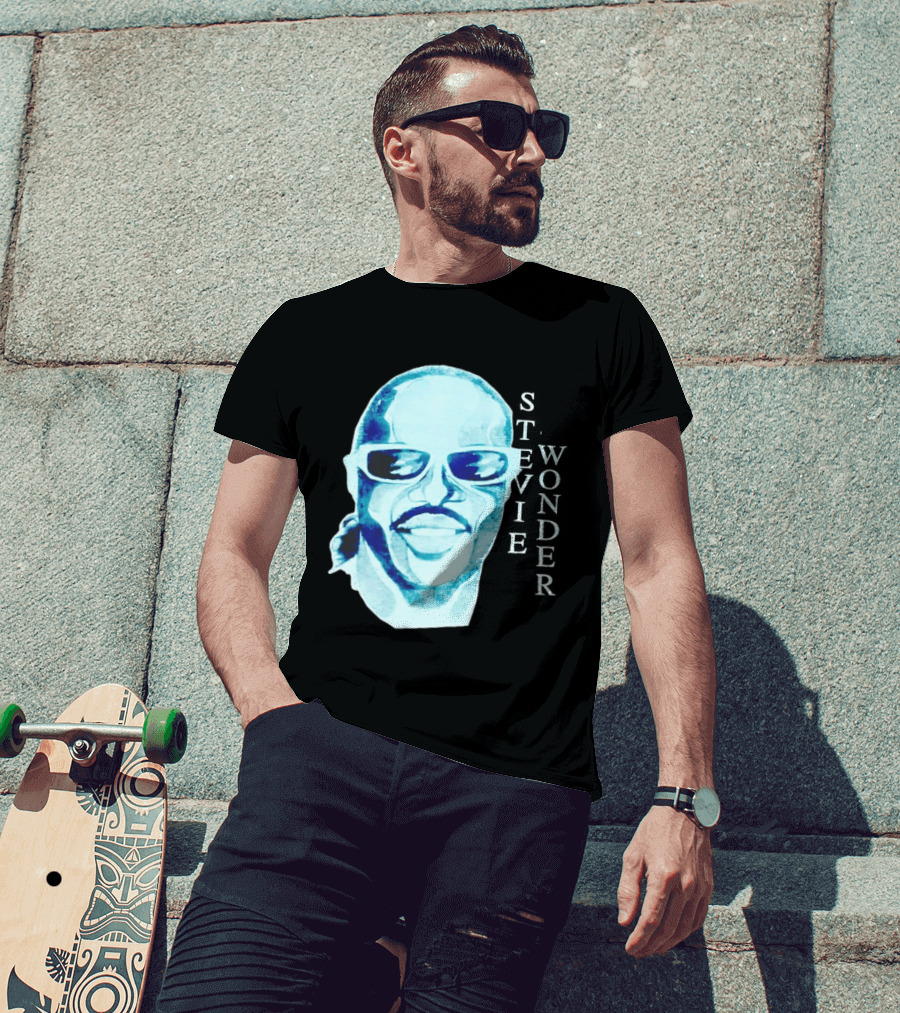 Stevie Wonder Signed Sealed Delivered Blue T-Shirt