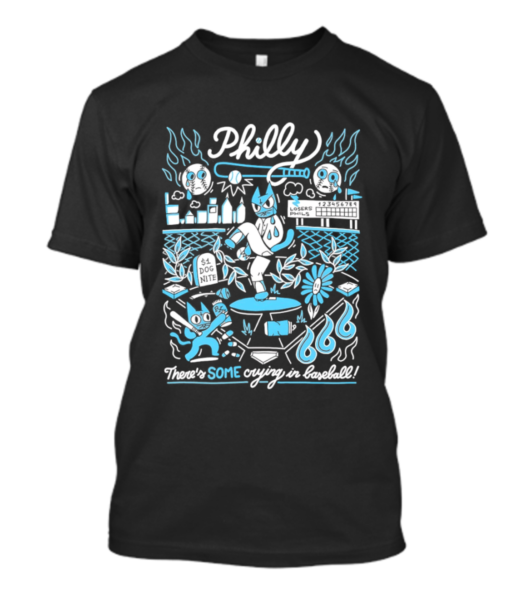 Philly Philadelphia Losers Phils There's Some Crying In Baseball T-Shirt