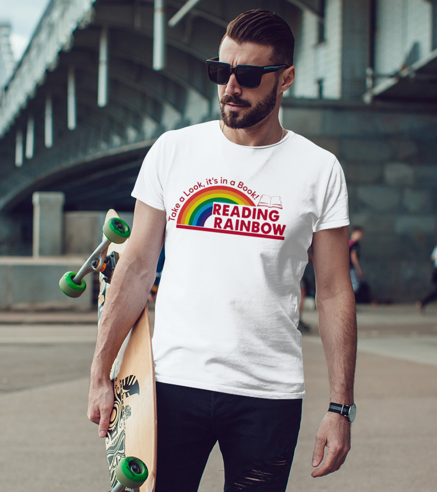 Reading Rainbow Take A Look It's In A Book Rainbow And Open Book T-Shirt