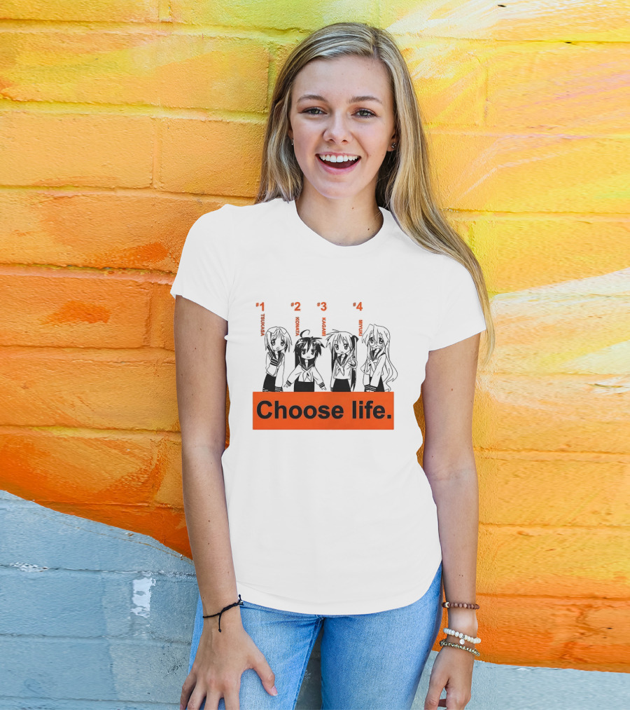 Tsukasa Konata Kagami Miyuki Choose Life T-Shirt