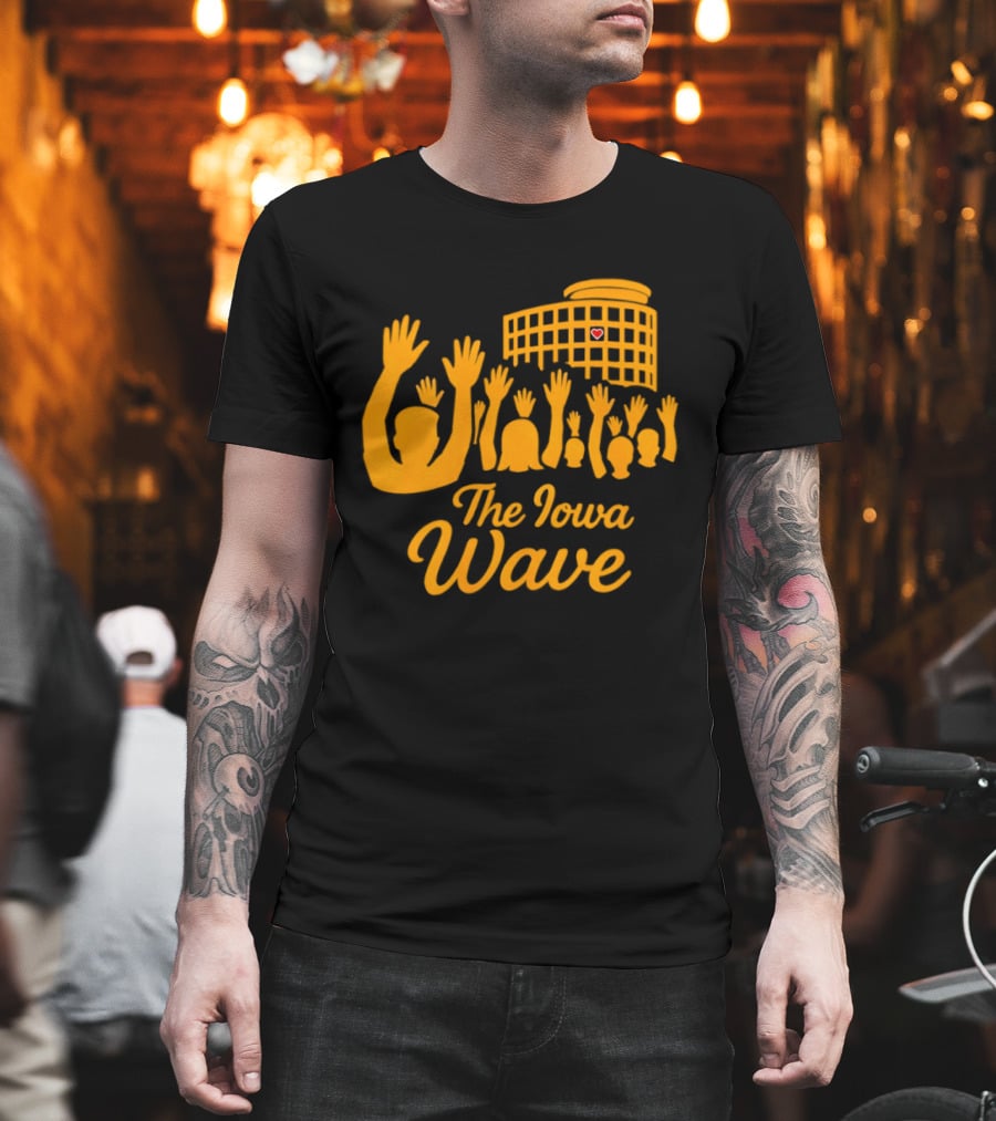 Iowa Hawkeyes The Iowa Wave Hospital Heart Gesture Iconic Fan Tradition T-Shirt