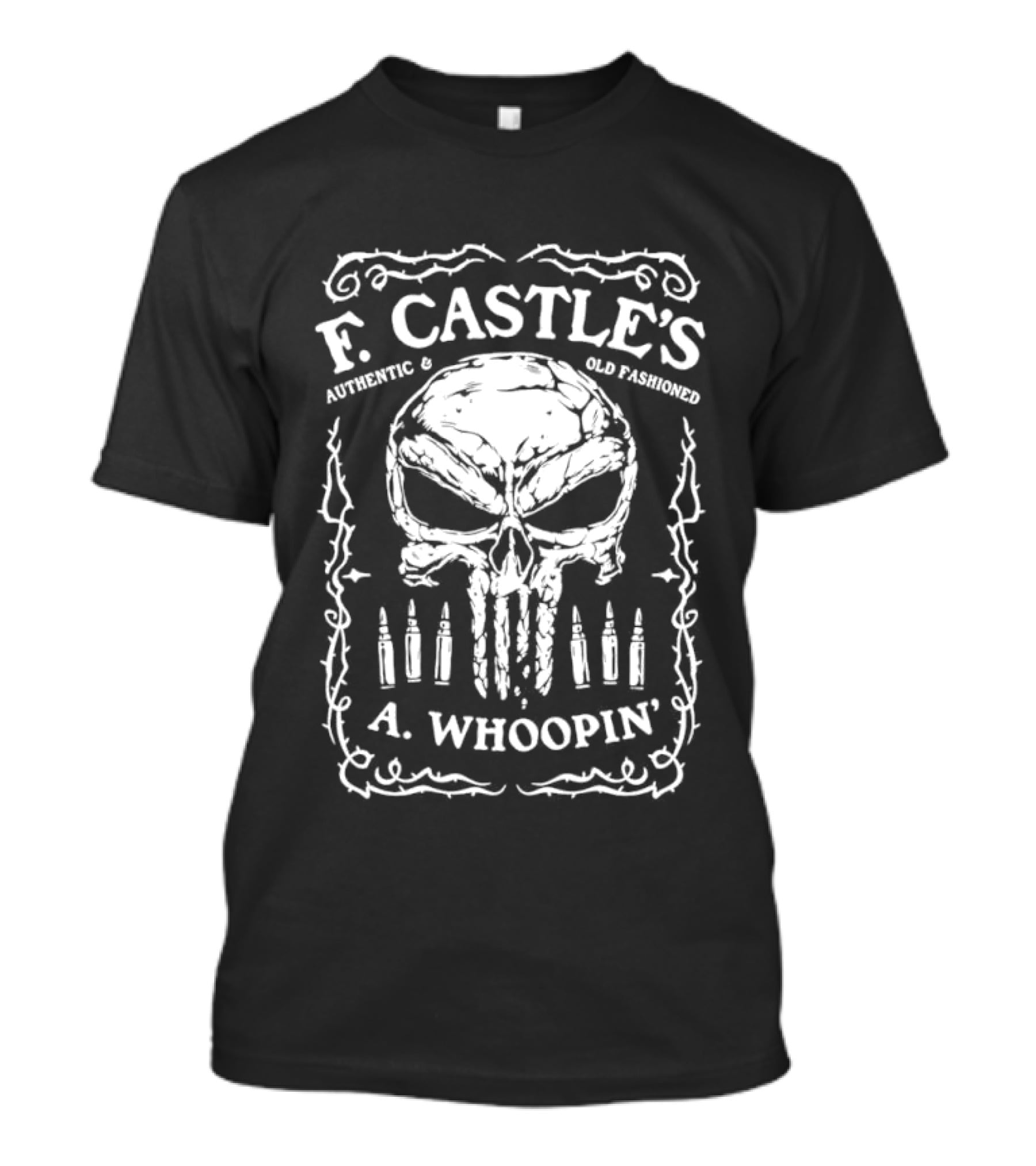 F. Castle's A. Whoopin Skull Punishment Wine Brand T-Shirt