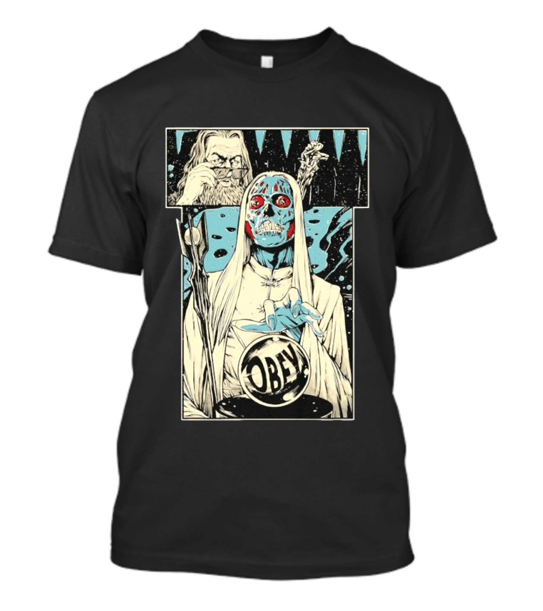 The Lord Of Obedience Obey Visionary Collide They Live X Lord Of The Ring T-Shirt