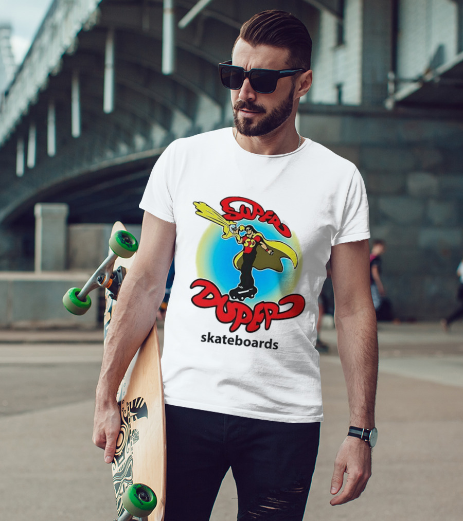 Super Duper Skateboards Comic Hero SD Cape And Lightning T-Shirt