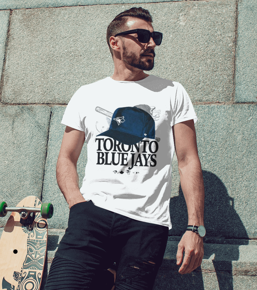 Toronto Blue Jays Baseball Cap And Bat Motif '47 T-Shirt