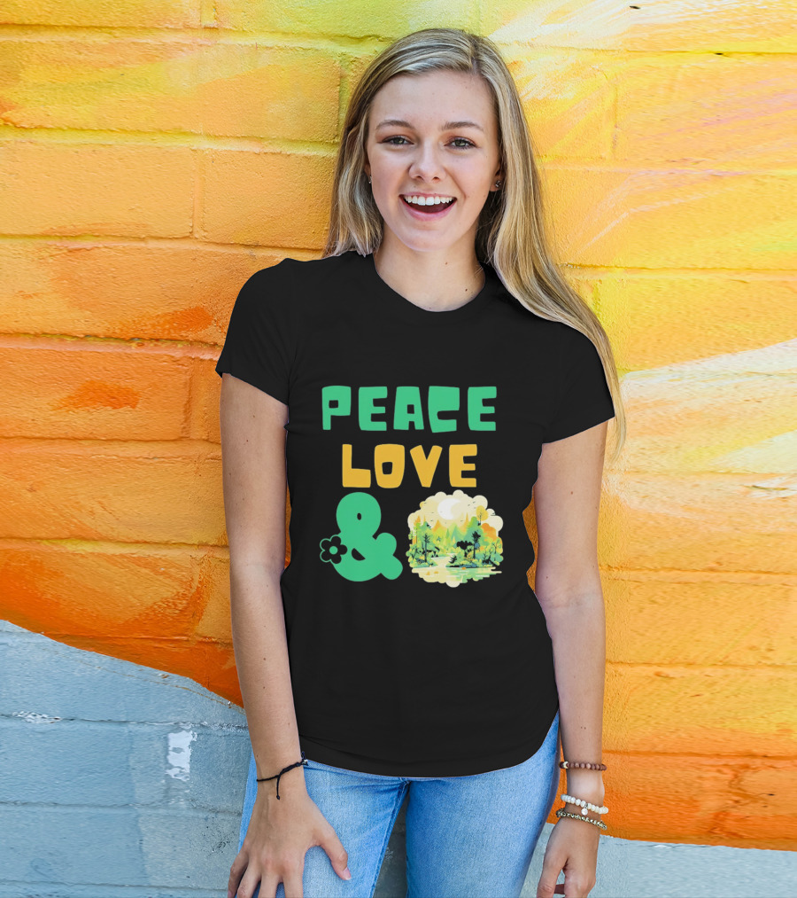 Peace Love And Nature Scenic Forest Scene T-Shirt