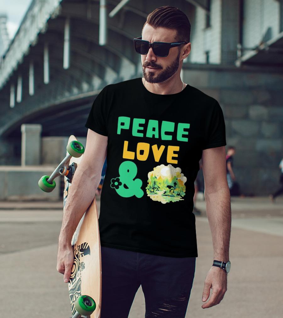 Peace Love And Nature Scenic Forest Scene T-Shirt