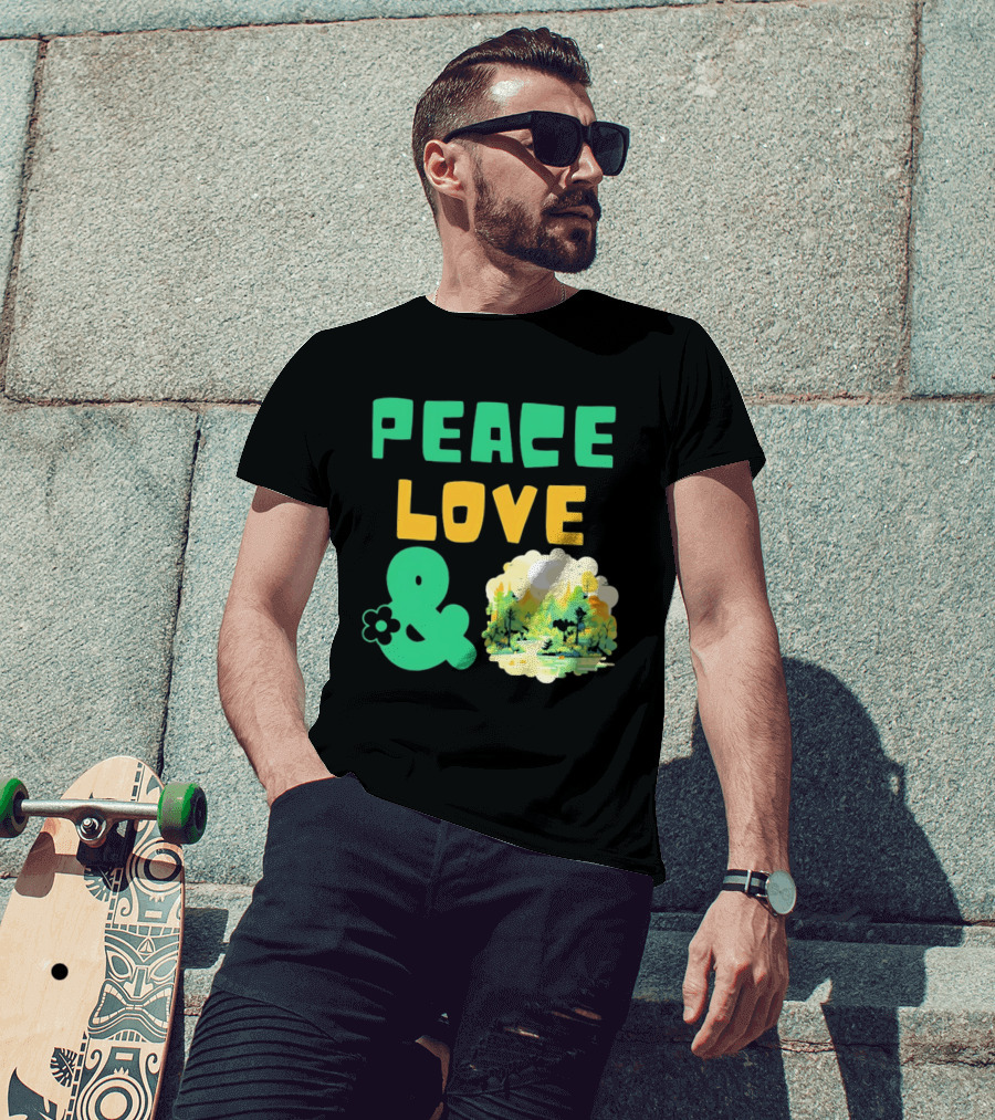 Peace Love And Nature Scenic Forest Scene T-Shirt