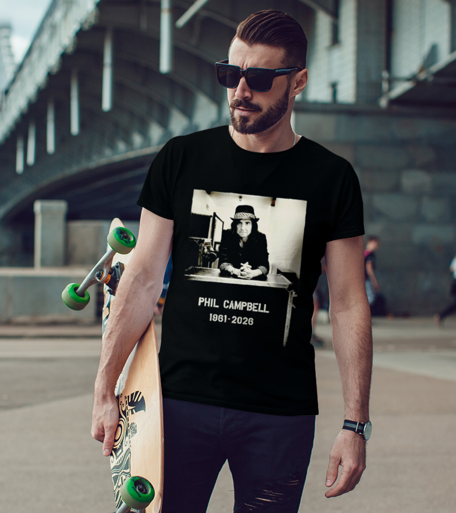 Phil Campbell 1961 2026 Retro Style Musician Hat Fashion T-Shirt