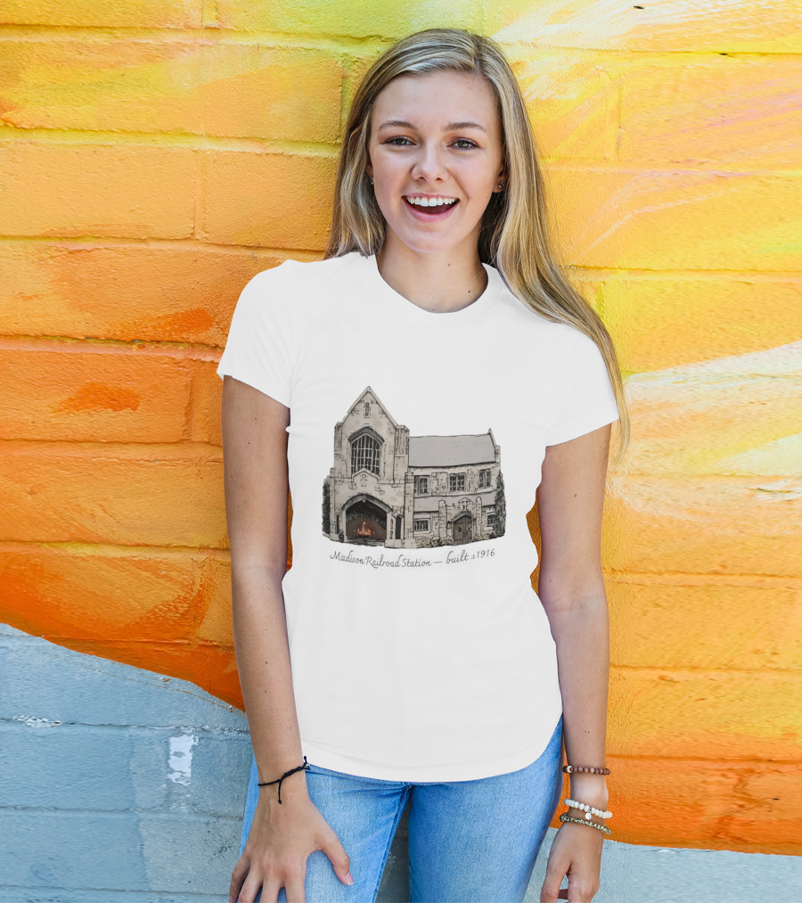 Madison Railroad Station Built 1916 Classic Architecture T-Shirt
