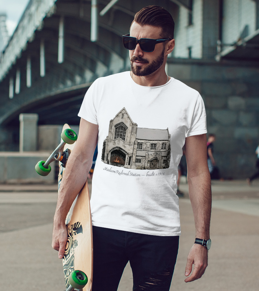 Madison Railroad Station Built 1916 Classic Architecture T-Shirt
