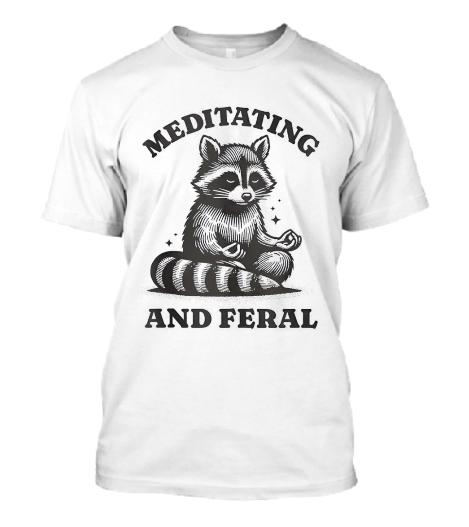 Raccoon Meditating And Feral Yoga Meditation T-Shirt