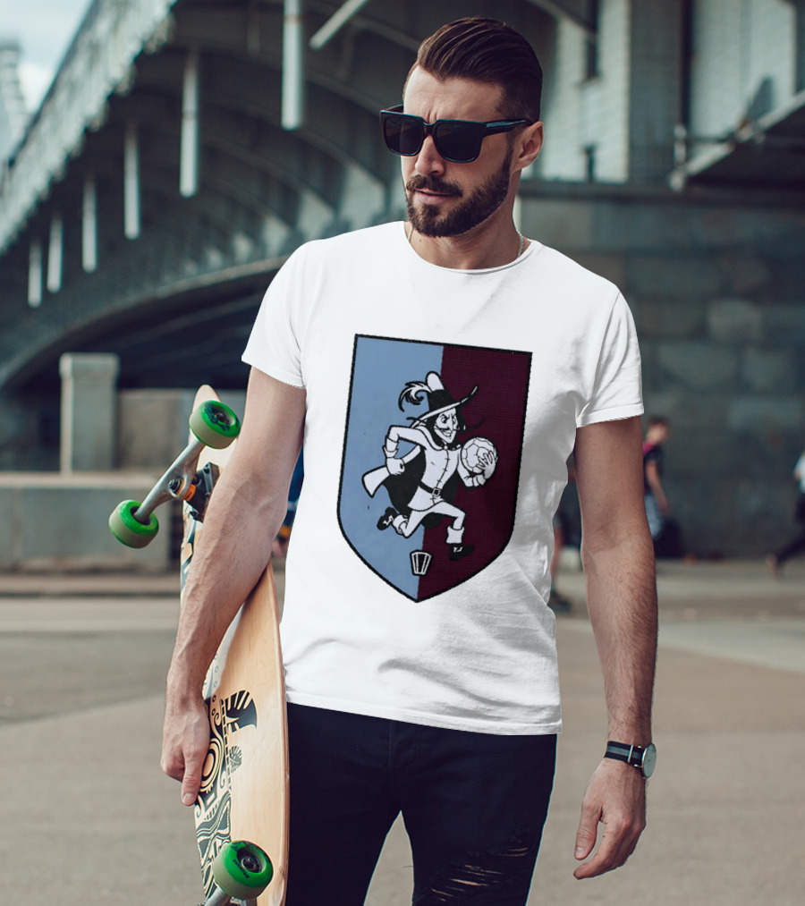 The Villan Football Mascot With Ball And Shield T-Shirt