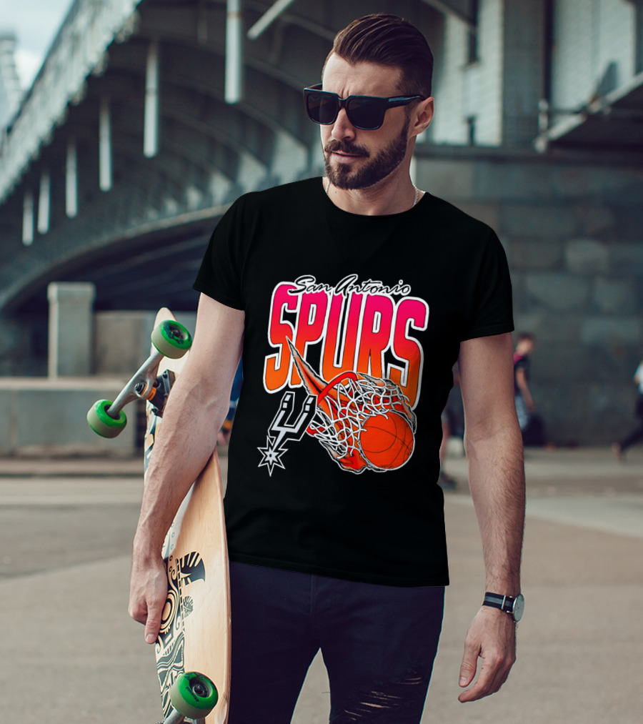 San Antonio Spurs Basketball 2026 Fireball Net T-Shirt