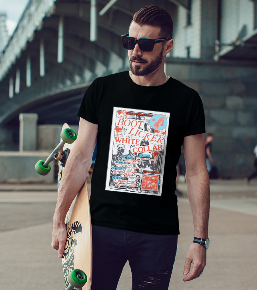 Scandinavia 2026 BootLicker White Collar Tour Denmark Norway Sweden Finland Iceland T-Shirt