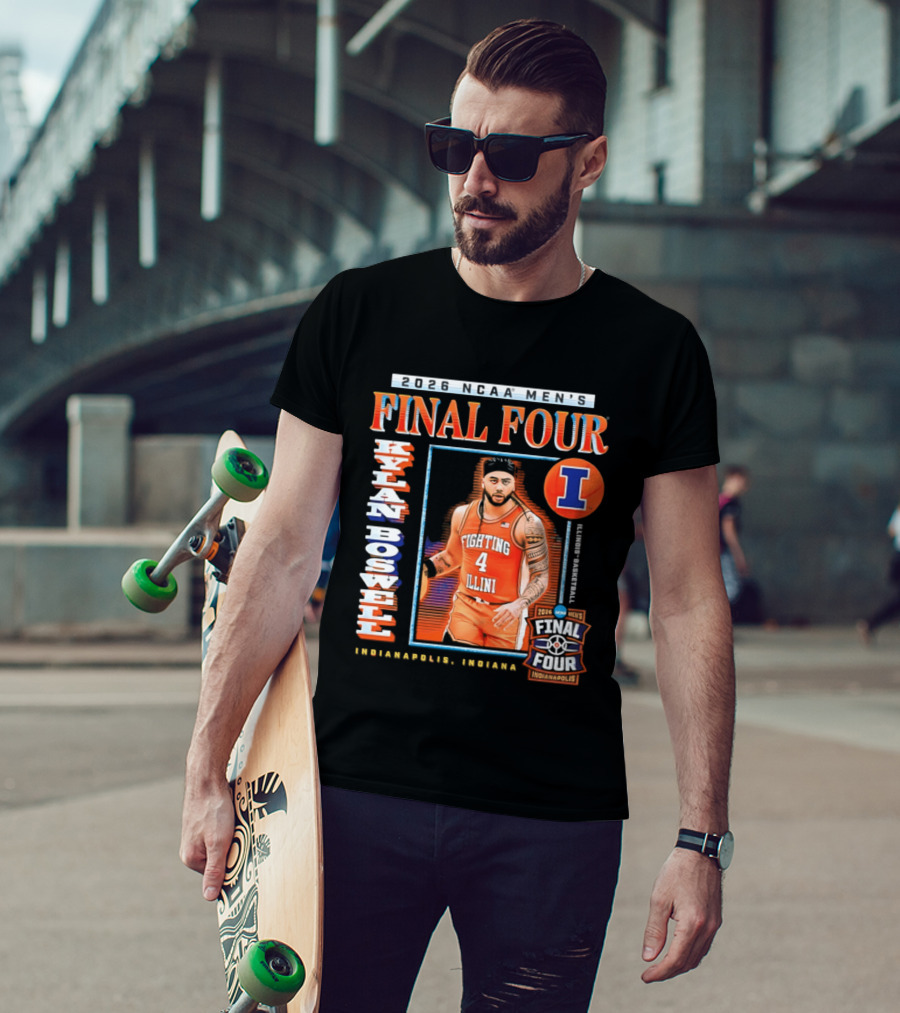 Kylan Boswell 2026 NCAA Men's Final Four Illinois Fighting Illini Basketball Indianapolis T-Shirt