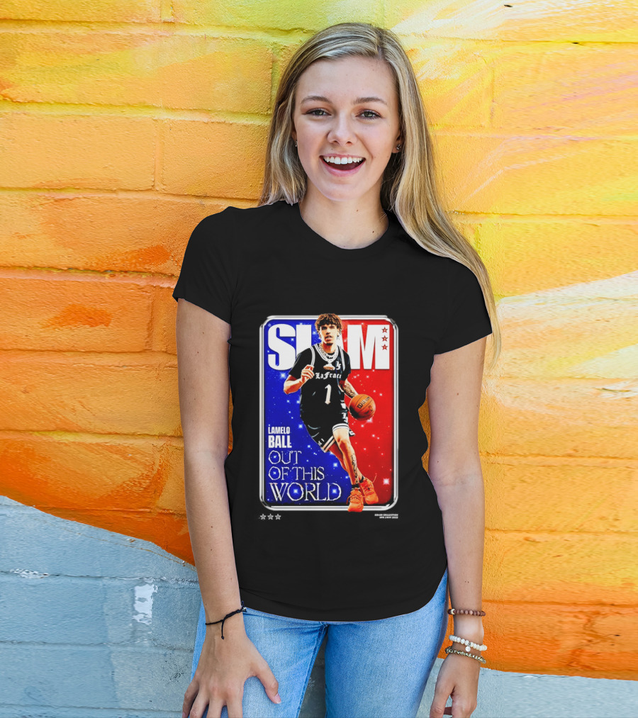 SLAM Cover LaMelo Ball 1 Charlotte Hornets Out Of This World T-Shirt
