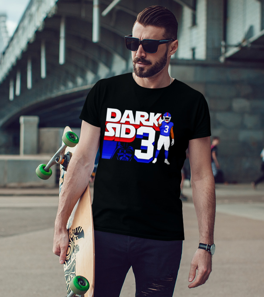 Darth Vader Star Wars Dark Side 3 New York Giants Football Player T-Shirt