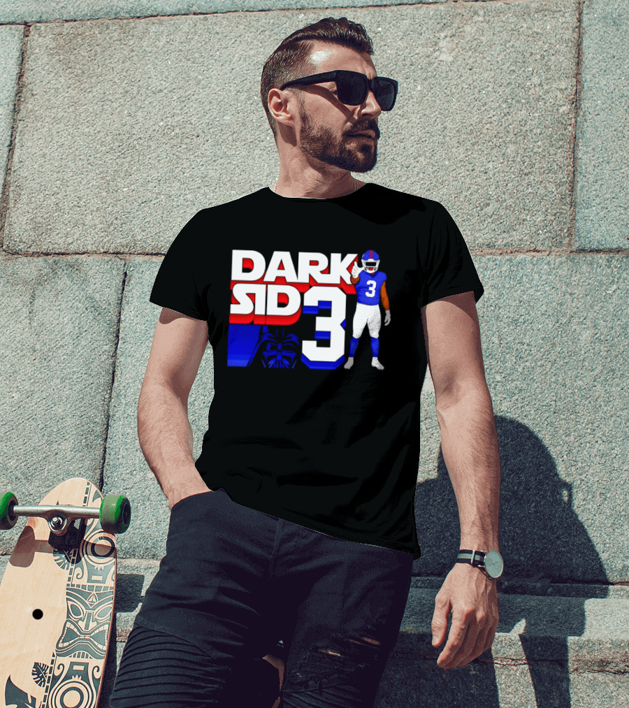 Darth Vader Star Wars Dark Side 3 New York Giants Football Player T-Shirt