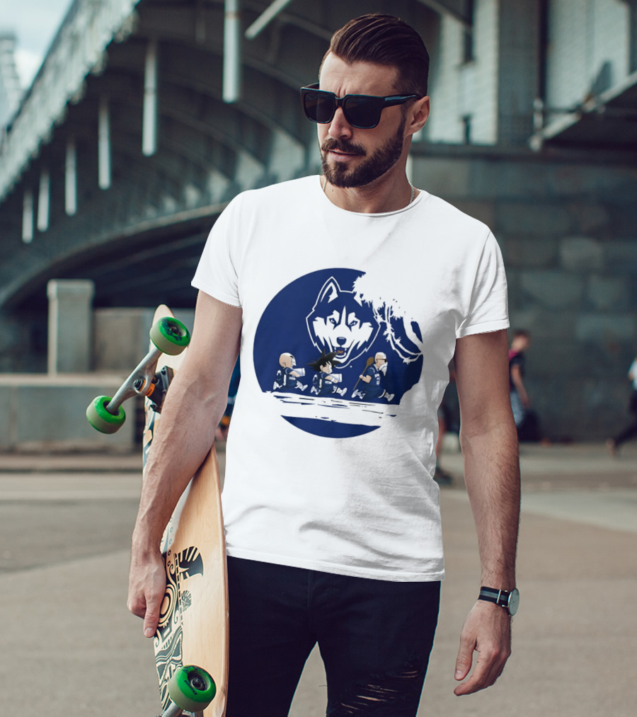 Uconn Huskies Meets Dragon Ball Characters Fusion T-Shirt
