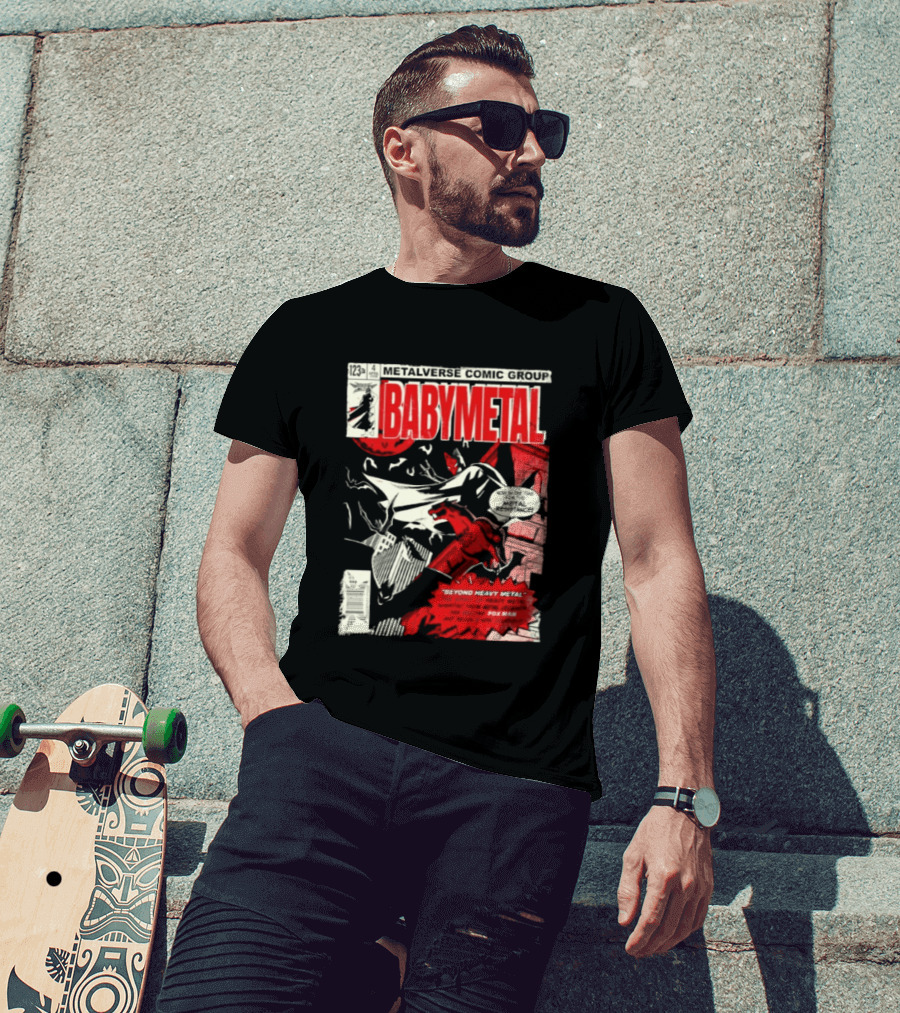 BABYMETAL Beyond Infinity Fox Man Metalverse Comic Group T-Shirt