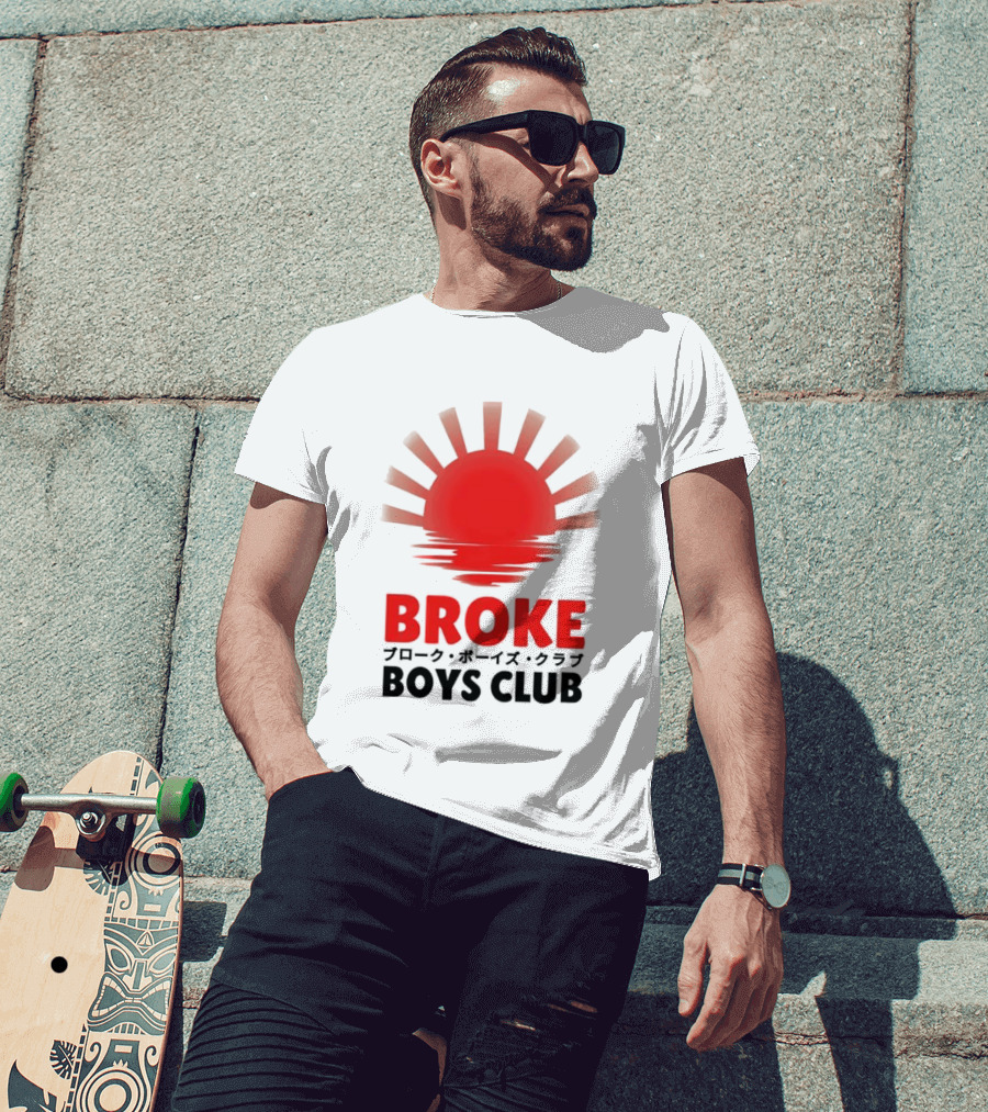 Broke Boys Club Rising Sun Graphic Red And Black T-Shirt