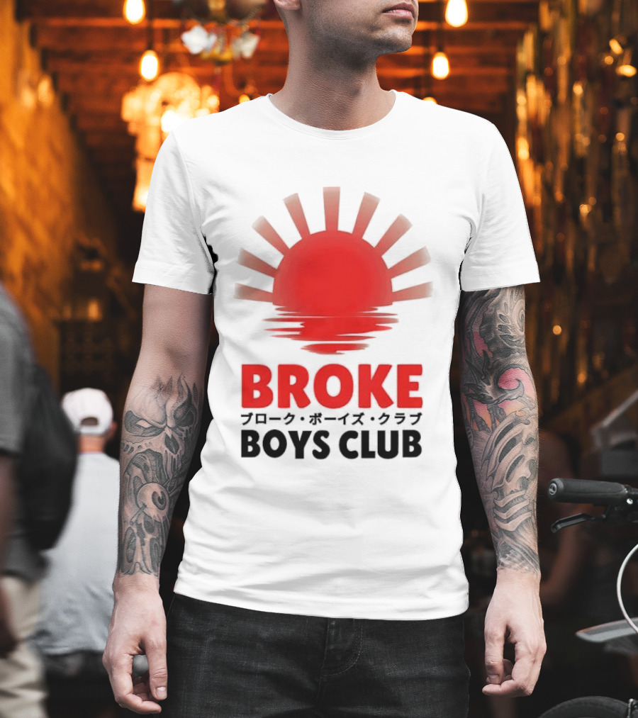 Broke Boys Club Rising Sun Graphic Red And Black T-Shirt