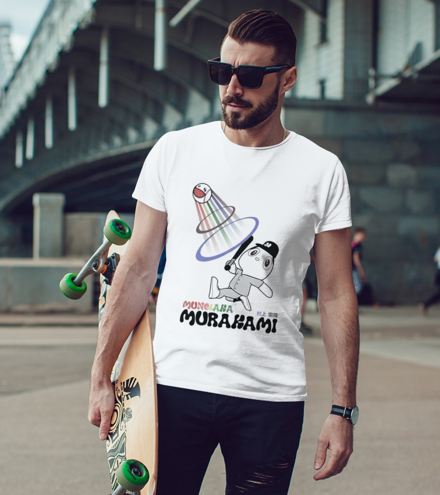 Takashi Murakami Rainbow Baseball Character Playful T-Shirt