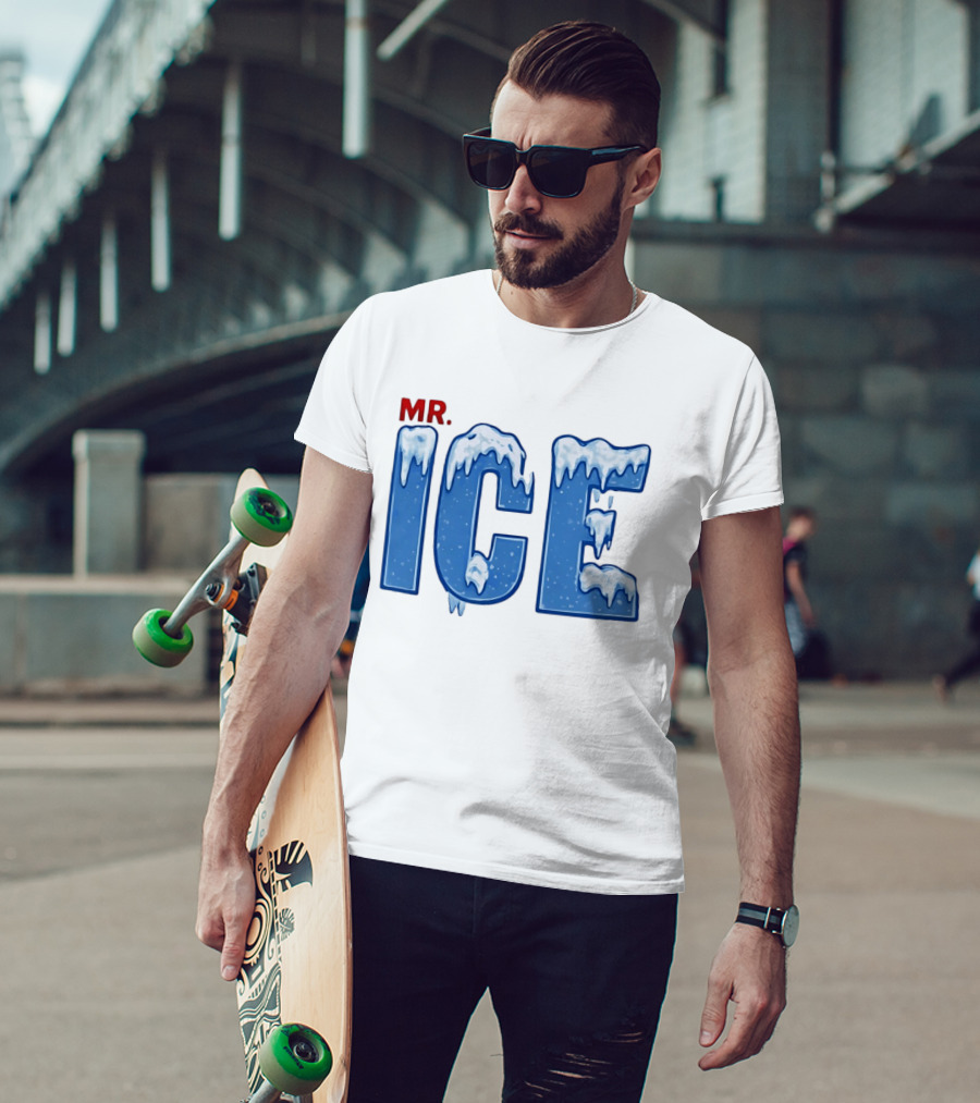 Mr ICE Snow Cover Icy Letters Frosty Winter T-Shirt