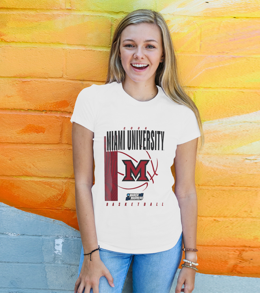 Miami University 2026 RedHawks March Madness Basketball T-Shirt