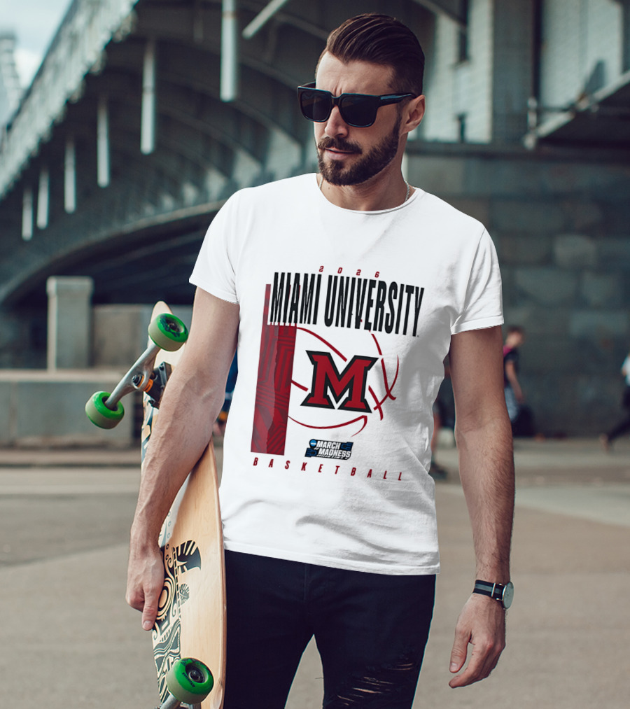 Miami University 2026 RedHawks March Madness Basketball T-Shirt
