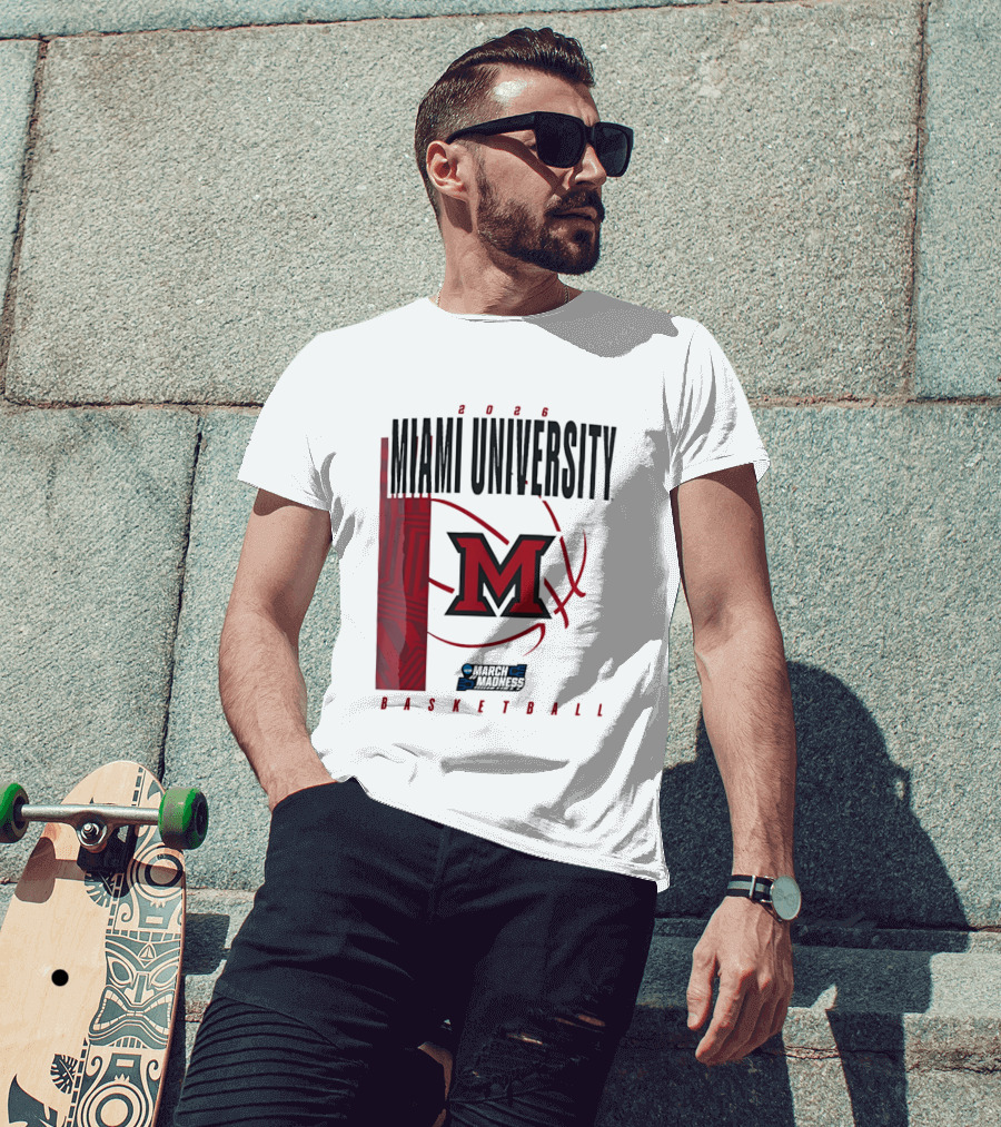 Miami University 2026 RedHawks March Madness Basketball T-Shirt