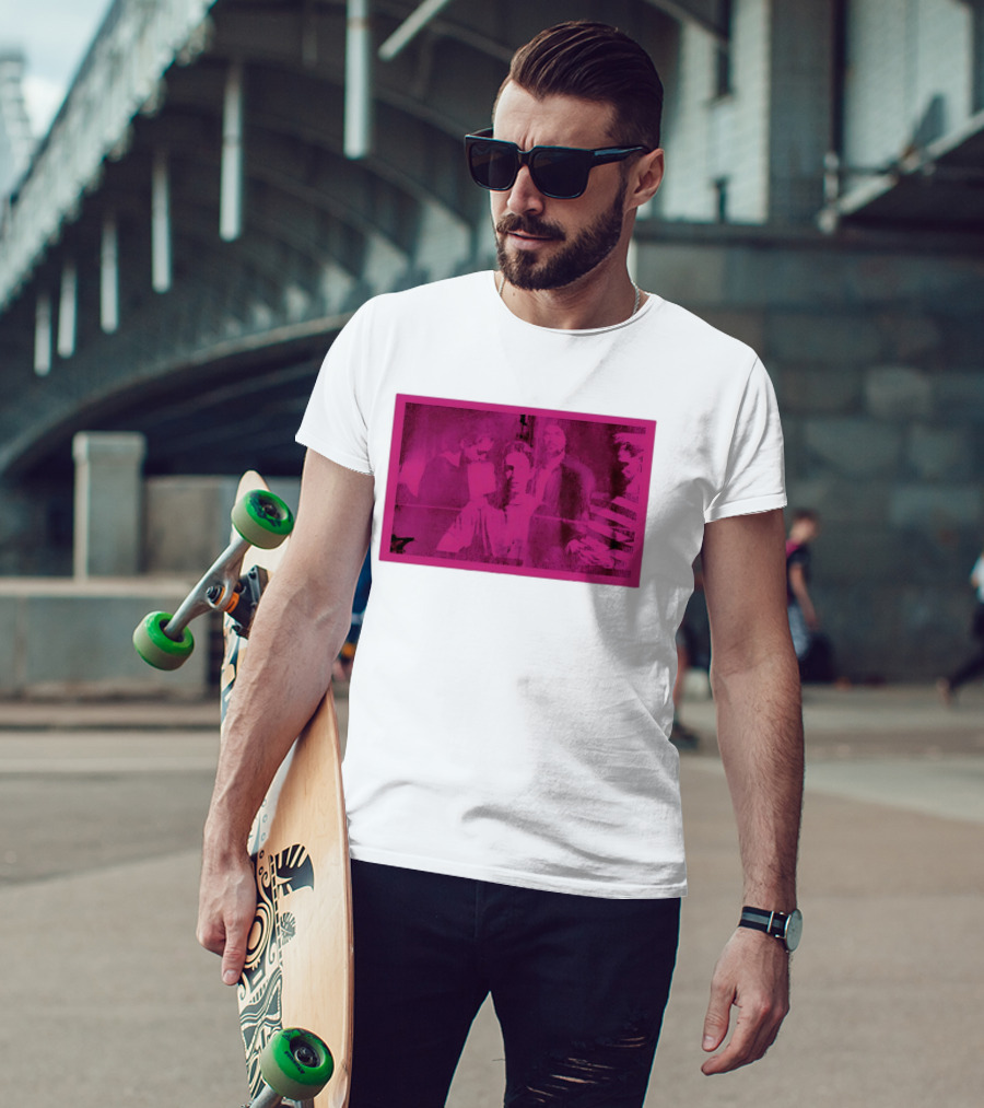 Frail State Of Mind Pink Abstract Band Collage T-Shirt