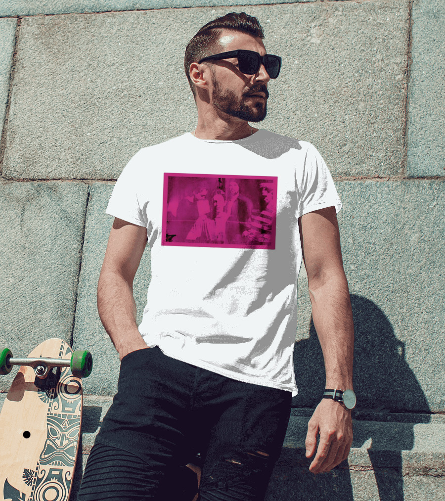 Frail State Of Mind Pink Abstract Band Collage T-Shirt
