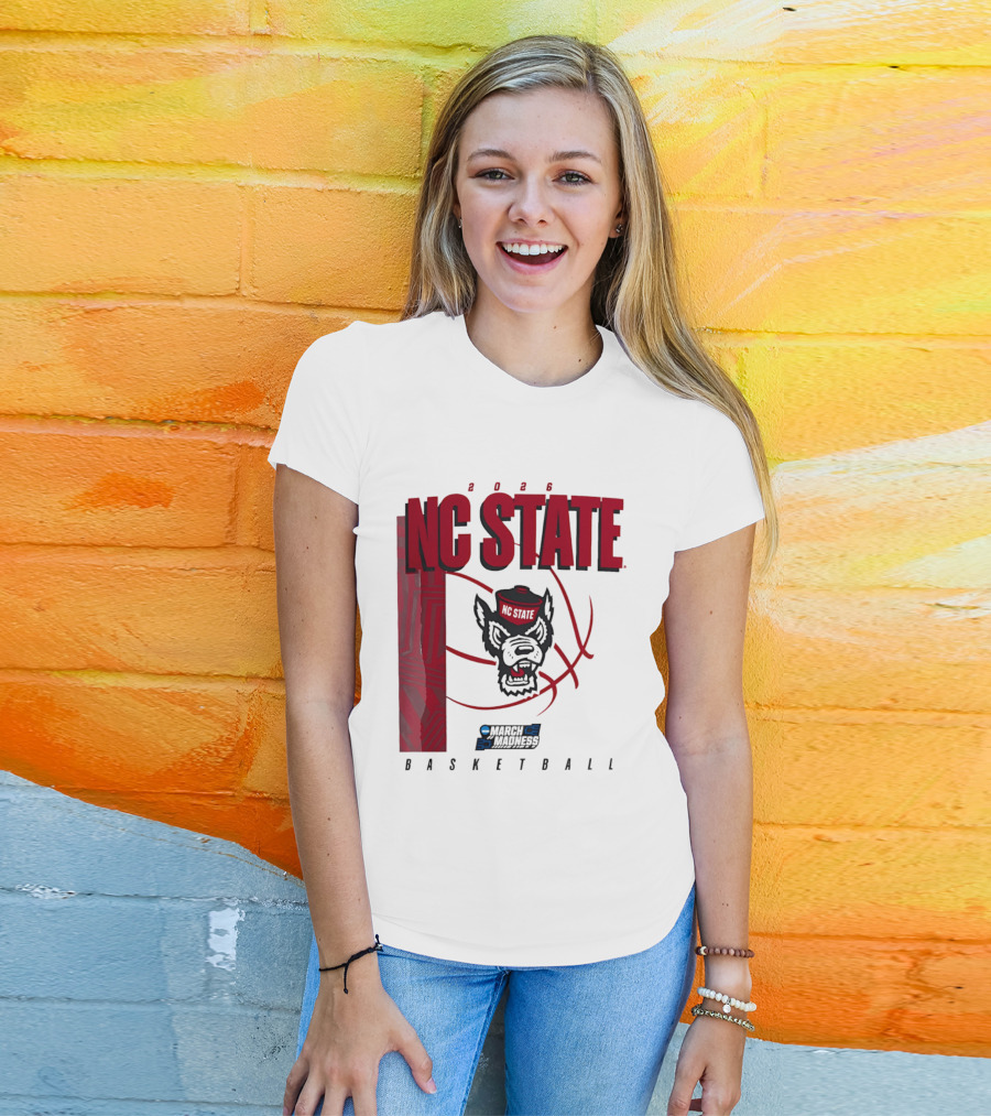 N.C. State Wolfpack 2026 March Madness Basketball T-Shirt