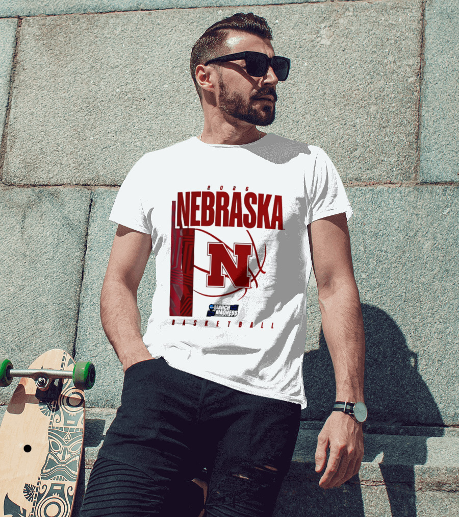Nebraska Huskers 2026 March Madness Basketball NCAA T-Shirt