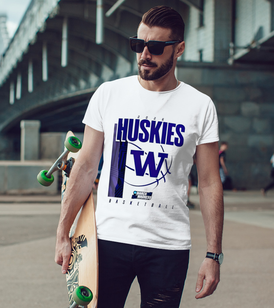 2026 Huskies W March Madness Basketball T-Shirt