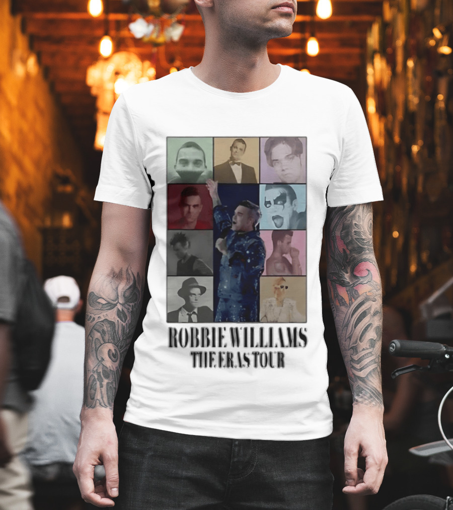 Robbie Williams The Eras Tour Collage Style Portraits T-Shirt