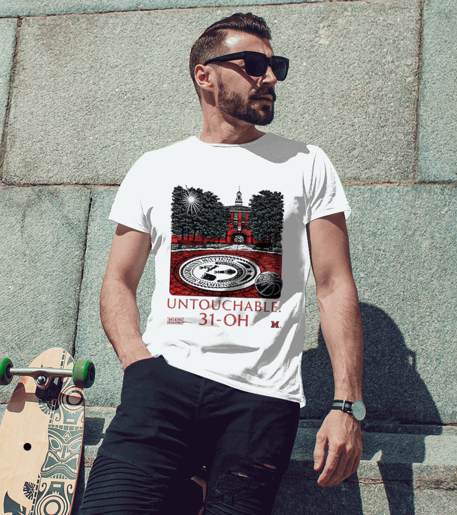 Miami RedHawks Untouchable 31 OH Historic Seal And Building T-Shirt