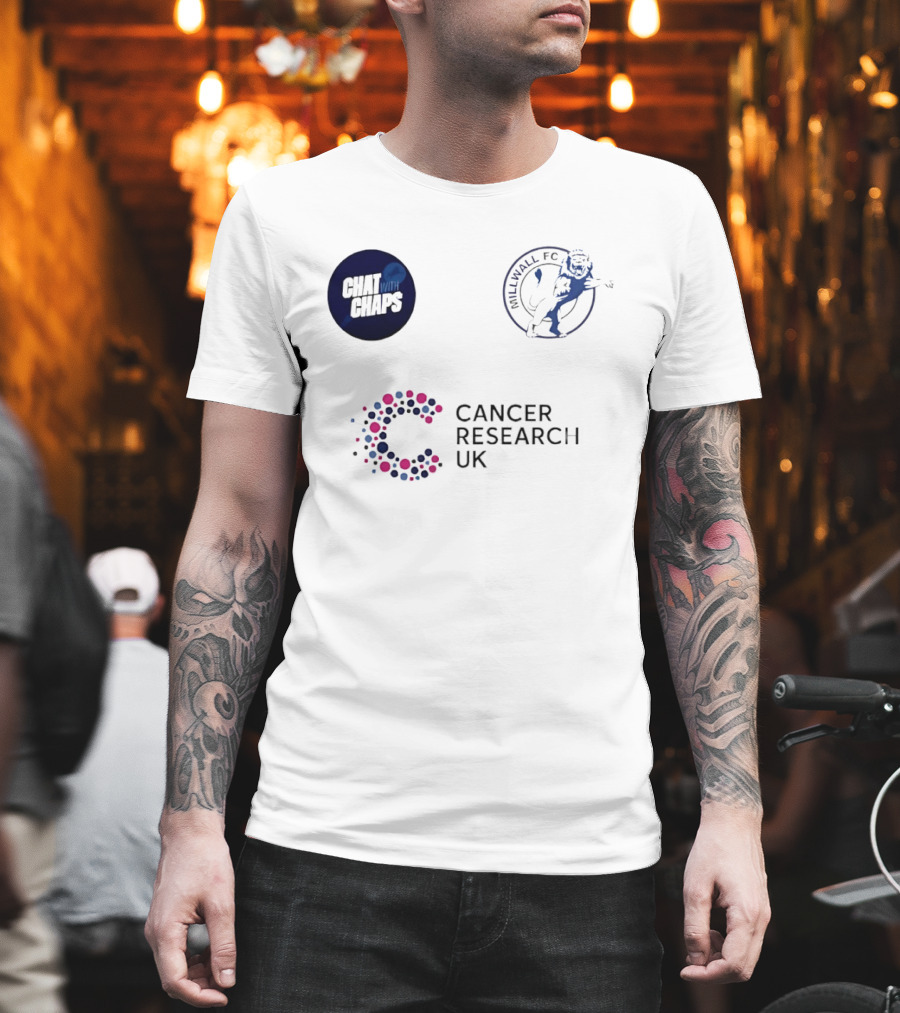 Chat with Chaps Millwall FC Cancer Research UK Collaboration T-Shirt