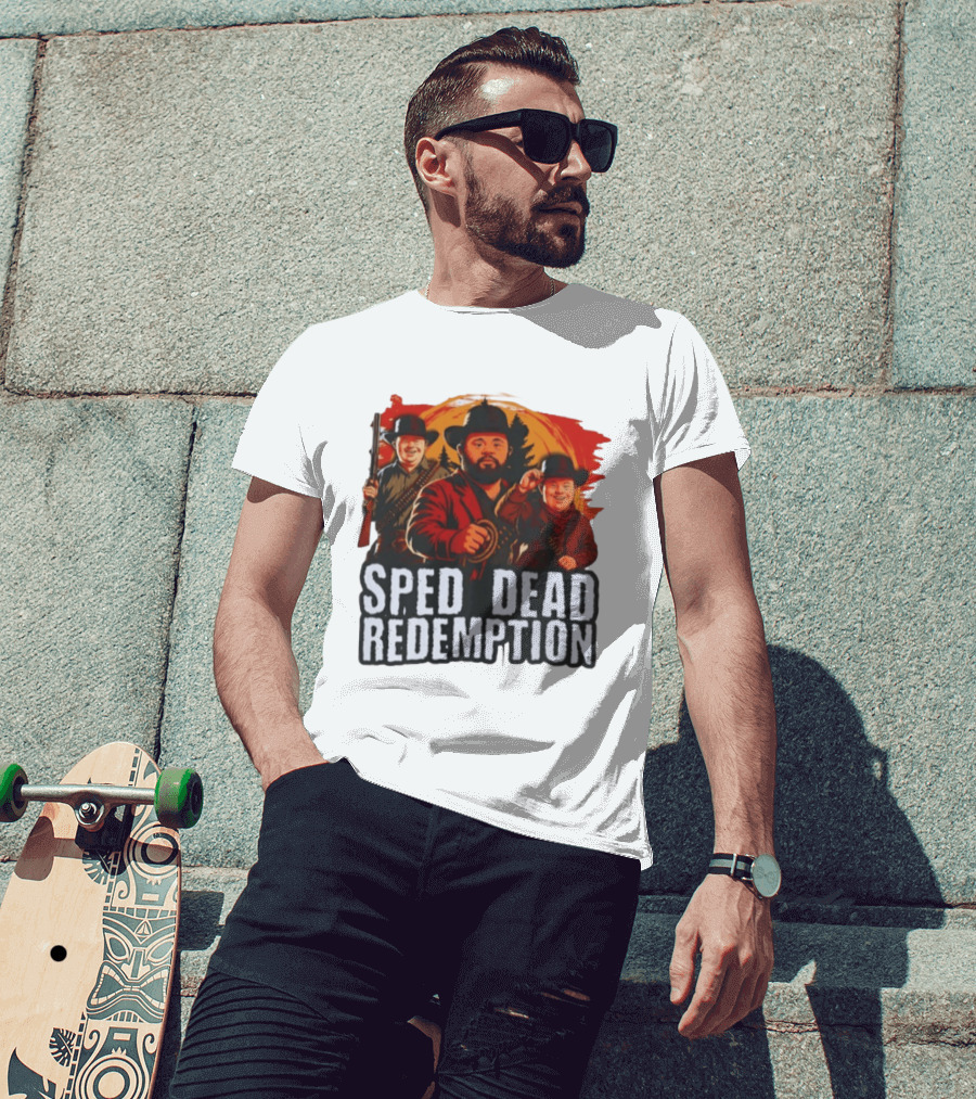 Sped Dead Redemption Parody Western Movie Cowboys T-Shirt