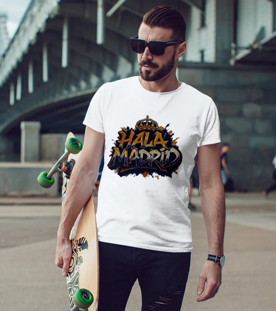 Hala Madrid Gold Crown Soccer Splash T-Shirt